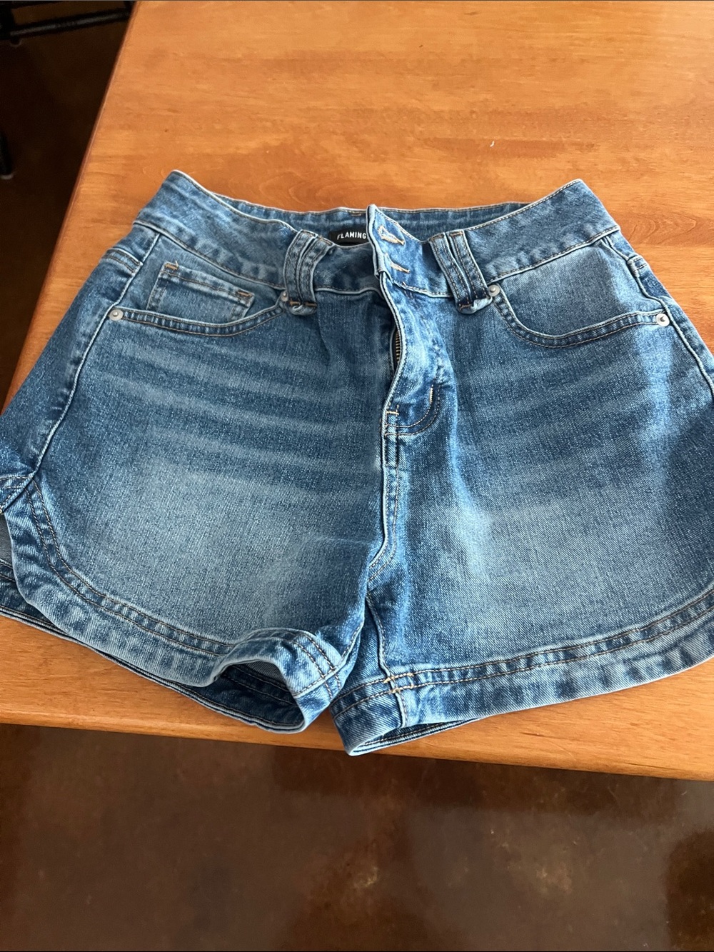 High-Rise Blue Denim Women’s Shorts